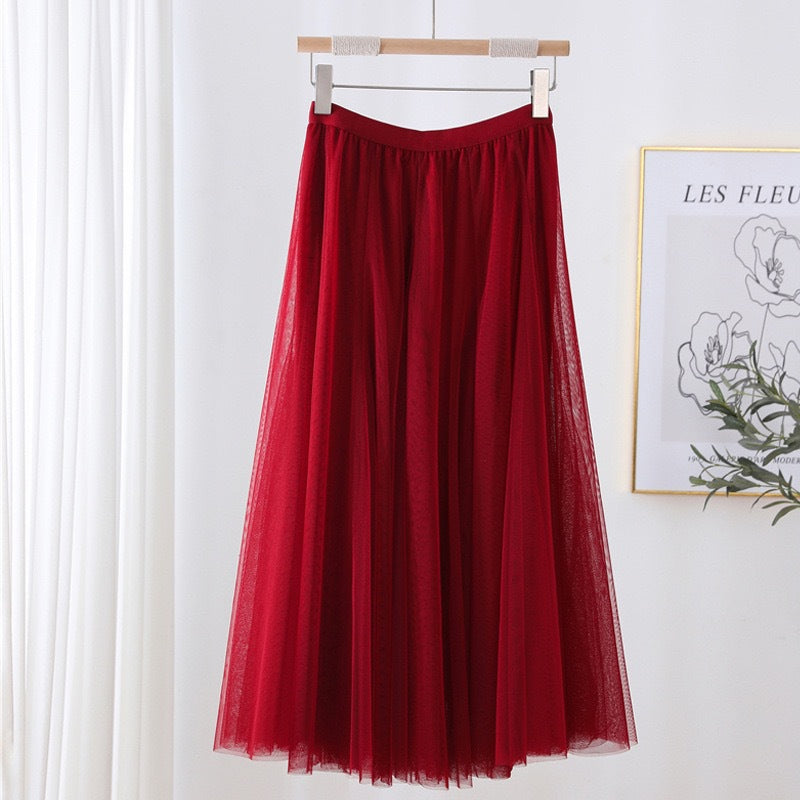 Tulle Midi Skirt