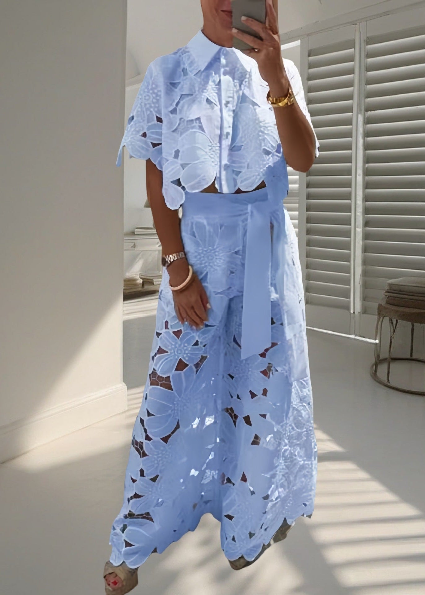 Luna Embroidered Two-Piece Set