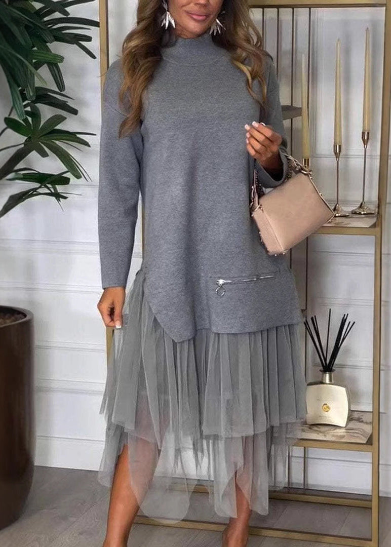 Maskot Mesh-Detail Knit Dress