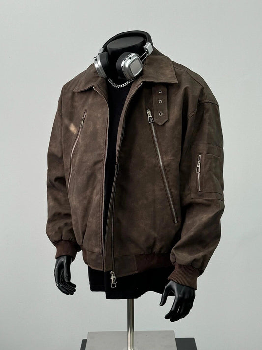 Maskot “Shadowline” Suede Bomber Ceket