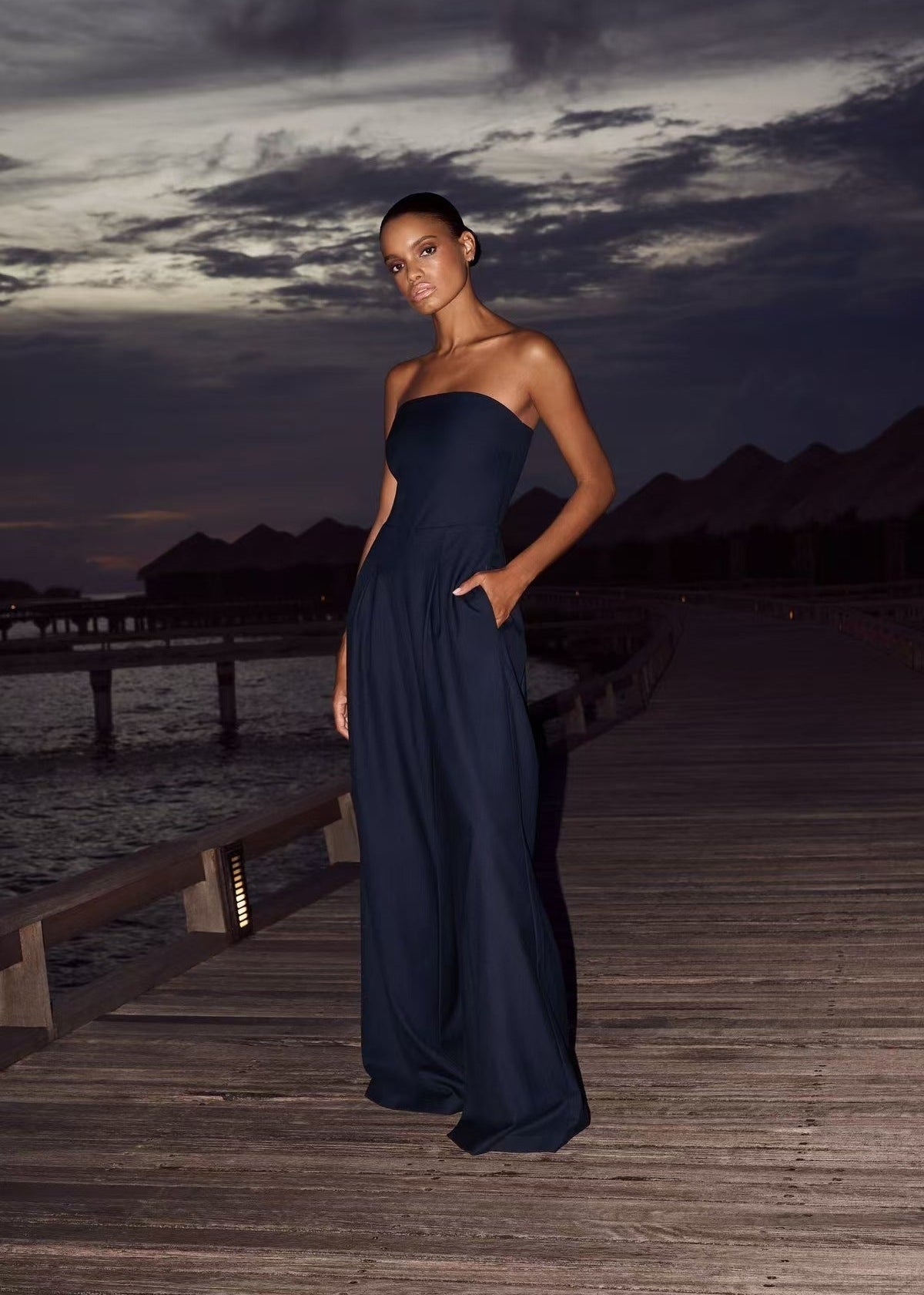 Strapless Wide-Leg Jumpsuit