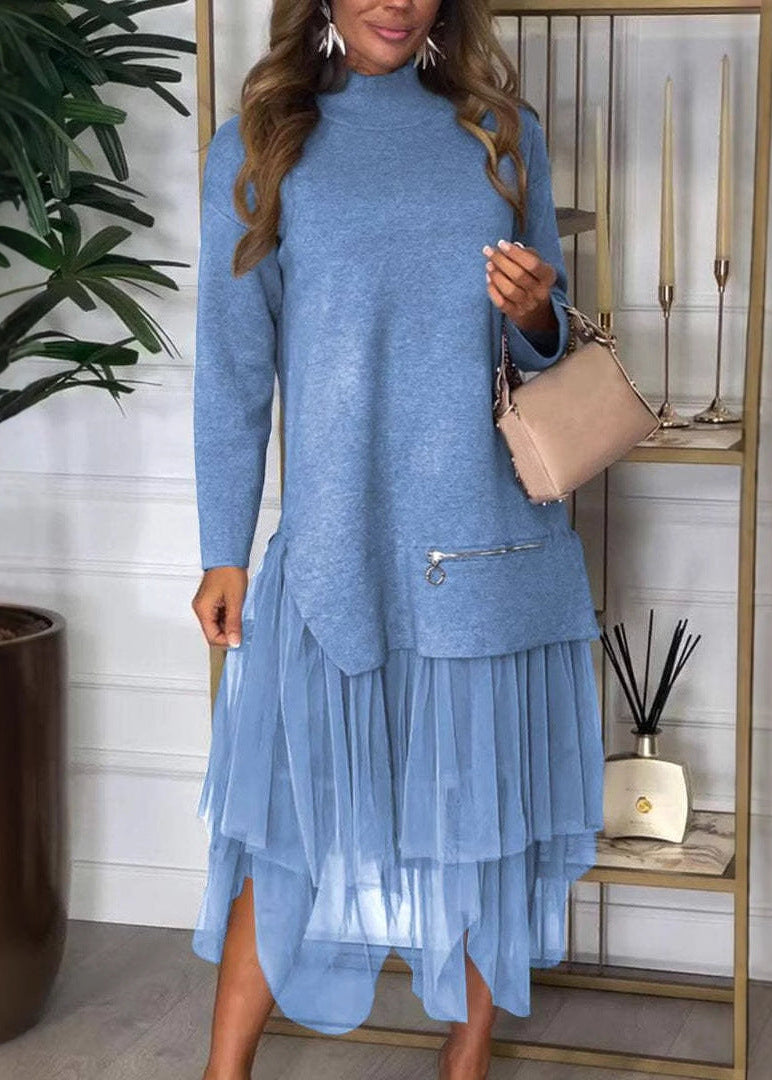 Maskot Mesh-Detail Knit Dress