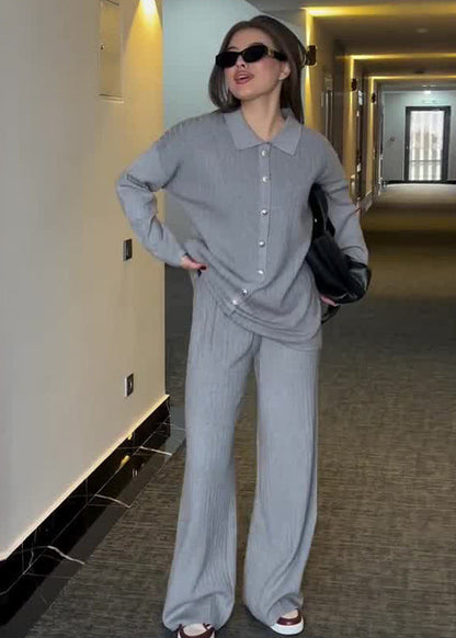 Cozy Button-Up Lounge Set